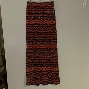 Red and Orange Pencil Maxi Skirt for Casual Resort Wear